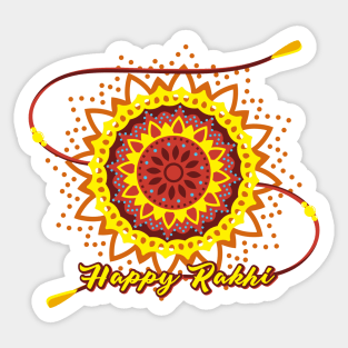 Happy Rakhi, yellow Sticker